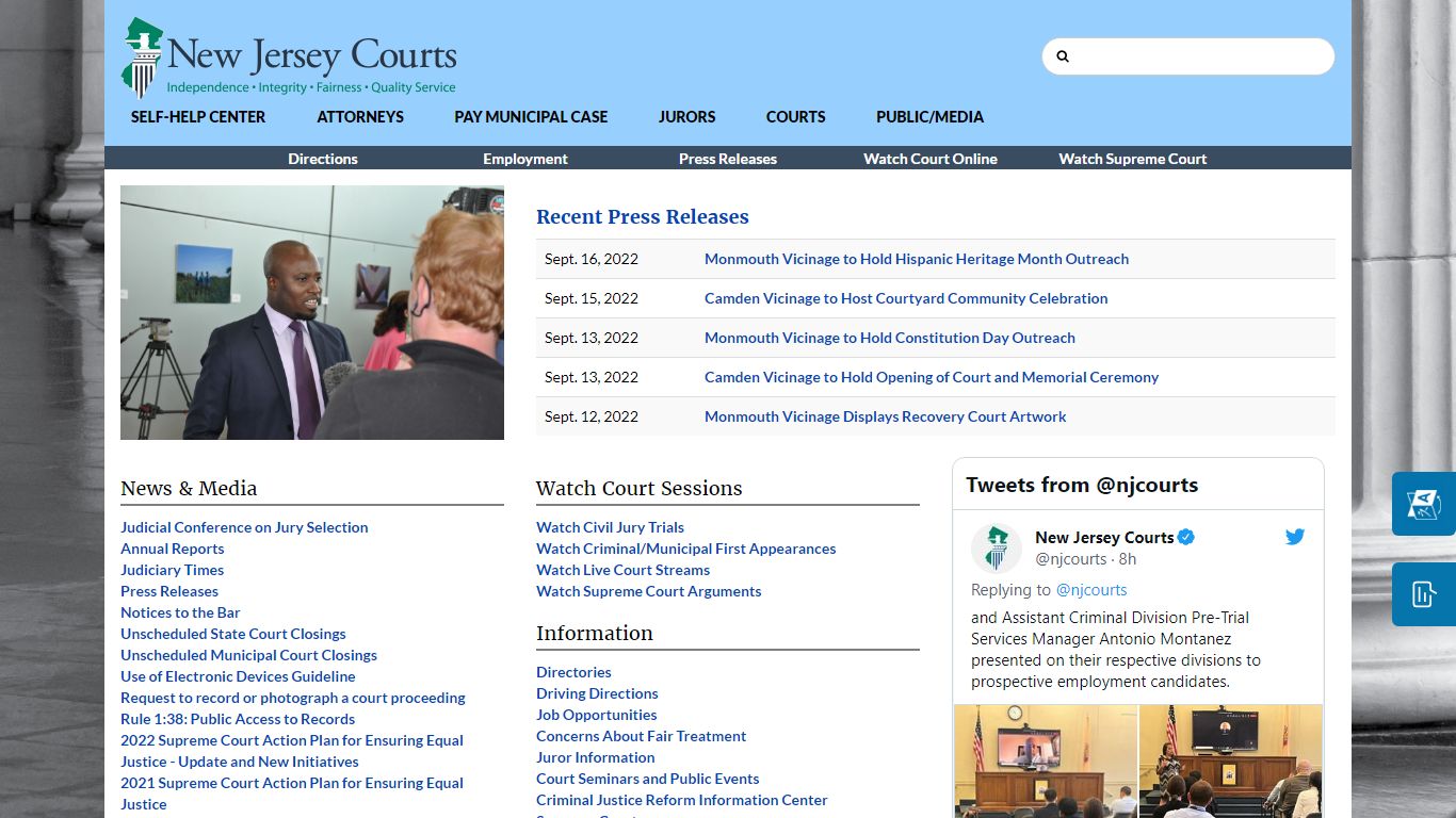 Public/Media Information - New Jersey Superior Court